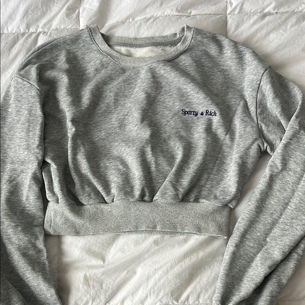 Sporty & Rich Gray Cropped Sweatshirt XS